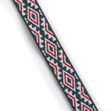 1 inch 25mm Wide Green-Blue and Red/Brown Aztec Pattern Woven Latex-free Elastic Band, Colored Elastic Trim, Elastic Ribbon,  Elastic by 1 Yard