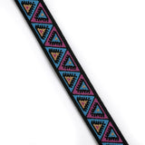 0.85 inch (22mm)/1 inch(24mm) Wide Pink and Blue Triangle Woven Latex-free Elastic Band - 1 Yard