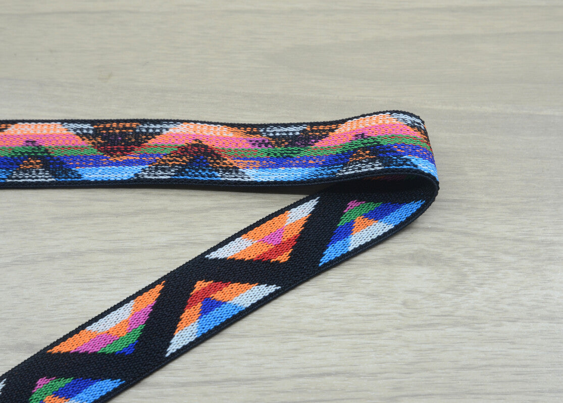 Jacquard geometric Pattern Elastic ,Waistband Elastic,Knit Elastic, Sewing Elastic 1 inch 25mm - strapcrafts