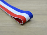 1.5 inch (40mm) Wide Colored Plush Blue White and Red Striped Elastic Band, Soft Waistband Elastic, Elastic Trim, Sewing Elastic - strapcrafts