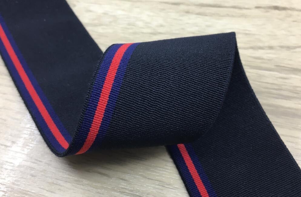 1 3/4 inch Wide Striped Soft Colored Stretch Elastic Band - strapcrafts