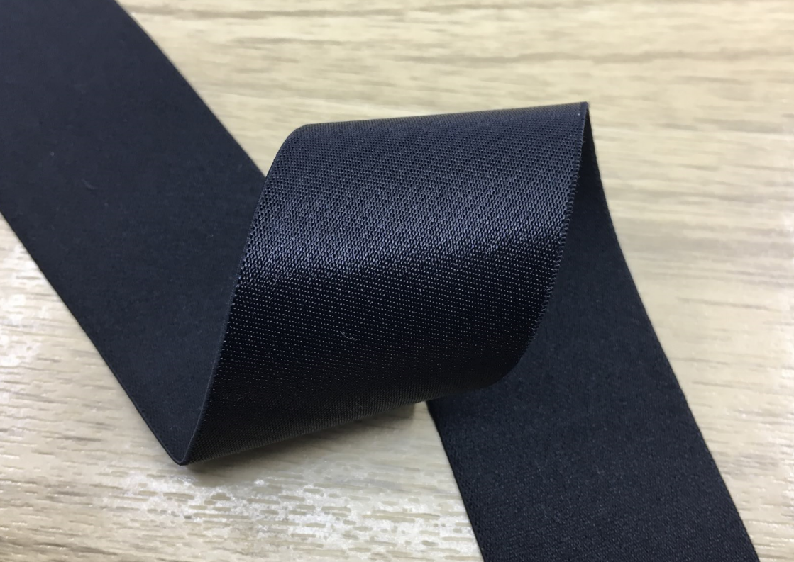 1.5 inch (40mm) Wide Satin Black Elastic Band - strapcrafts