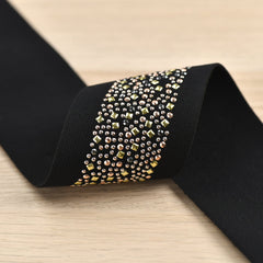 2.36 inch (60mm) Wide Colorful/Silver Glitter Plush Elastic Band - 1 Yard