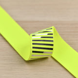 1.5 inch (38 mm) Wide Orange/Yellow Gold/Silver Sparkly Stripe Elastic Band- 1 Yard