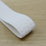 1.5 inch (38mm) Wide Embroidery Jacquard Flower White/Beige Elastic - 1Yard - strapcrafts