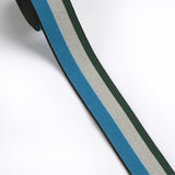 1 inch (25mm) Wide Blue/ Purple/Green/Yellow/White Stripe Elastic Band - 1 Yard