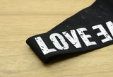 11/4 inch 30 mm Wide Printed Love Letters Black Plush Comfortable Elastic -1 Yard - strapcrafts