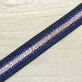 0.75 inch 20mm Gold and Black Glitter Striped Elastic Band , Colored Elastic Trim, Elastic Ribbon,  Elastic by the Yard, - strapcrafts
