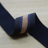 1 1/2 inch 40mm Wide  Glitter Striped Elastic Band , Colored Elastic Trim, Elastic Ribbon,  Elastic by the Yard, Sewing Elastic - strapcrafts