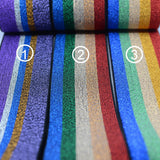 1 1/2 inch 40mm Wide Colorful Glitter Striped Elastic Band , Colored Elastic Trim, Elastic Ribbon,  Elastic by the Yard, Sewing Elastic - strapcrafts