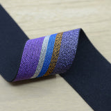 2 inch 50mm Wide Colorful Glitter Striped Elastic Band , Colored Elastic Trim, Elastic Ribbon,  Elastic by the Yard, Sewing Elastic - strapcrafts