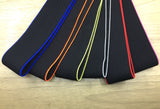 11/2 inch 38mm Wide Colorful Edge Black Plush Comfortable Elastic , Soft Elastic Band, Waistband Elastic,Sewing Elastic - strapcrafts