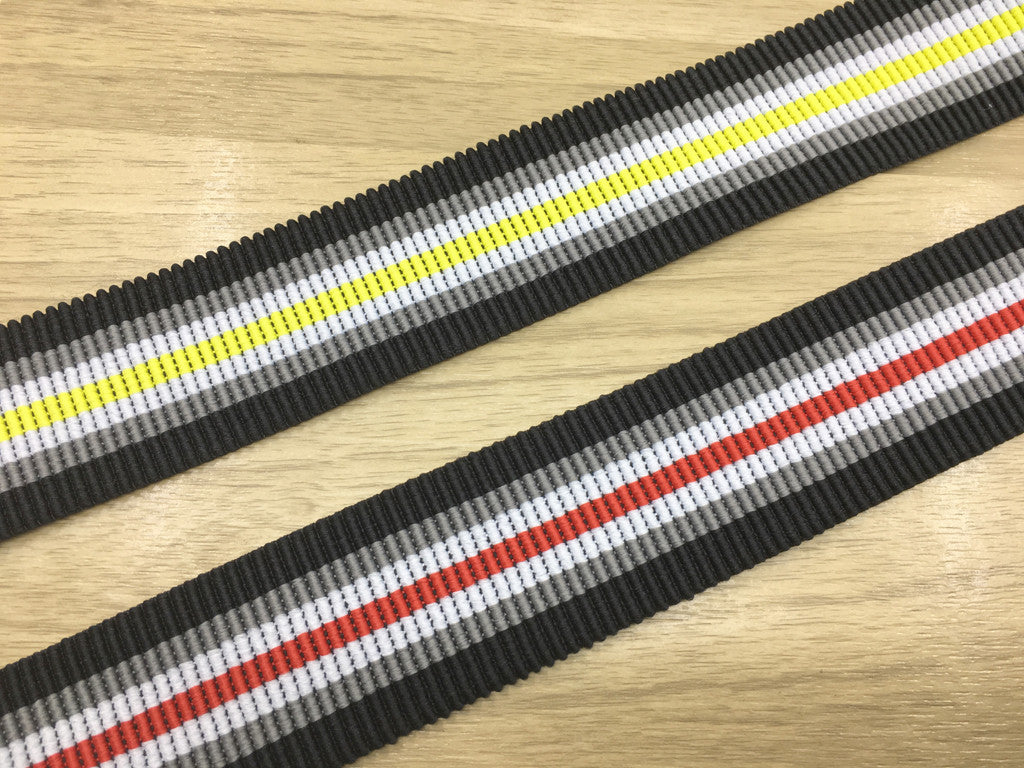 1.5 inch (40mm) Wide Colored Ruffled Striped Elastic Band-1 Yard