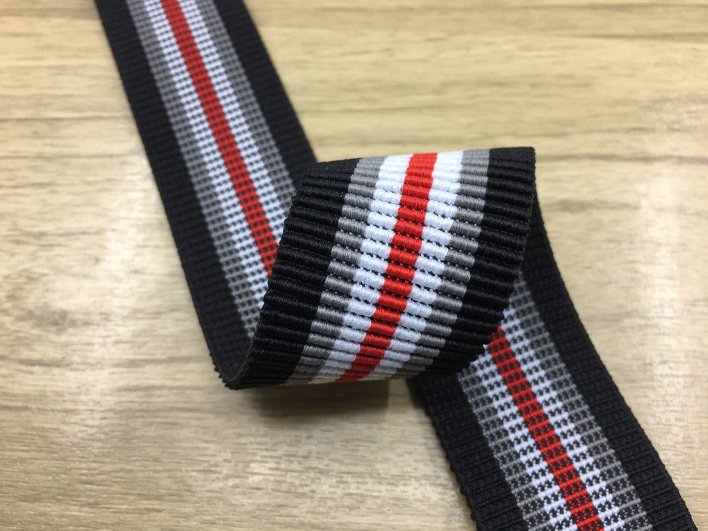 1.5 inch (40mm) Wide Colored Ruffled Striped Elastic Band-1 Yard - strapcrafts