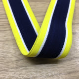 1 3/8 inch (35mm) Wide Colored Plush Colorful Striped Elastic Band - 1 Yard - strapcrafts