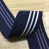 1.5 inch (40mm)  Wide Colored  Plush Ruffled Colorful Striped Elastic Band - 1 Yard - strapcrafts