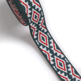 1 inch 25mm Wide Green-Blue and Red/Brown Aztec Pattern Woven Latex-free Elastic Band, Colored Elastic Trim, Elastic Ribbon,  Elastic by 1 Yard