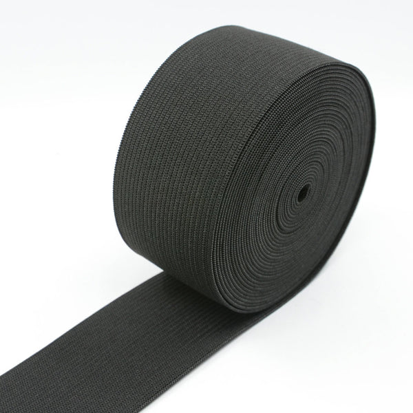 Black 2 inch wide Double Sided Plush Elastic