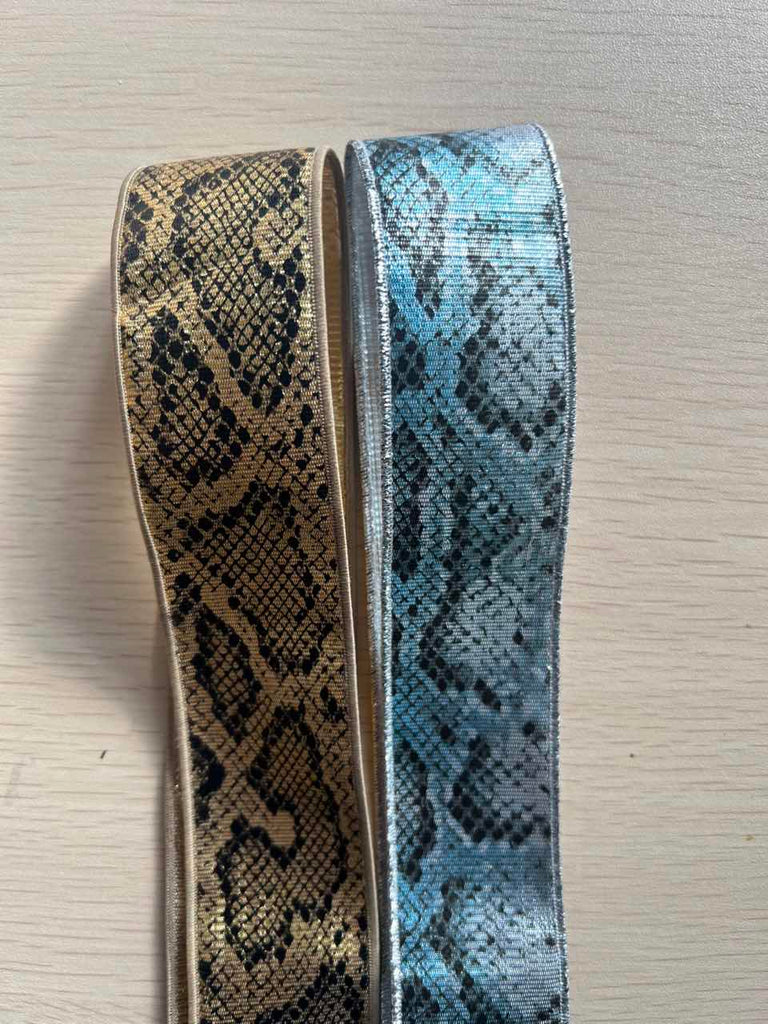 35mm gold and silver Snake Pattern Decorative Trim,Glitter Finish Perfect for Crafting, Non-Stretch,Fashion, and Home Decor -1 yard