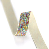 1 inch 25mm Colorful Glitter Elastic Band , Colored Elastic Trim, Elastic Ribbon,  Elastic by the Yard,