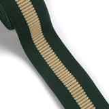 1 1/2 inch (40 mm) Colored Green and Nude Stripe Elastic, Waistband Elastic- 1 yard