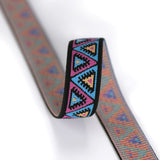 0.85 inch (22mm)/1 inch(24mm) Wide Pink and Blue Triangle Woven Latex-free Elastic Band - 1 Yard