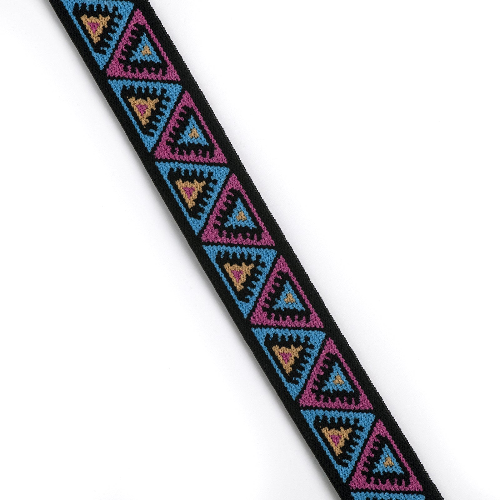 0.85 inch (22mm)/1 inch(24mm) Wide Pink and Blue Triangle Woven