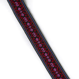 0.85 inch (22mm)/1 inch(24mm) Wide Red Embroidery Woven Latex-free Elastic Band - 1 Yard