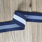 1.5'' 40mm wide Navy and white stripe twill elastic band - 1 yard