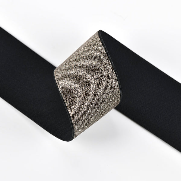 1.5 inch (40mm) wide Beige Sand Glitter elastic band- 1 yard | strapcrafts