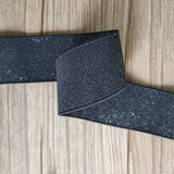 1.5 inch 40mm Double-sided  Shiny Glitter Black elastic band- 1 yard