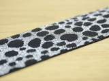 1 3/4 inch 45mm Black and Silver Dots Glitter Elastic Glitter Elastic band,- 1Yard - strapcrafts