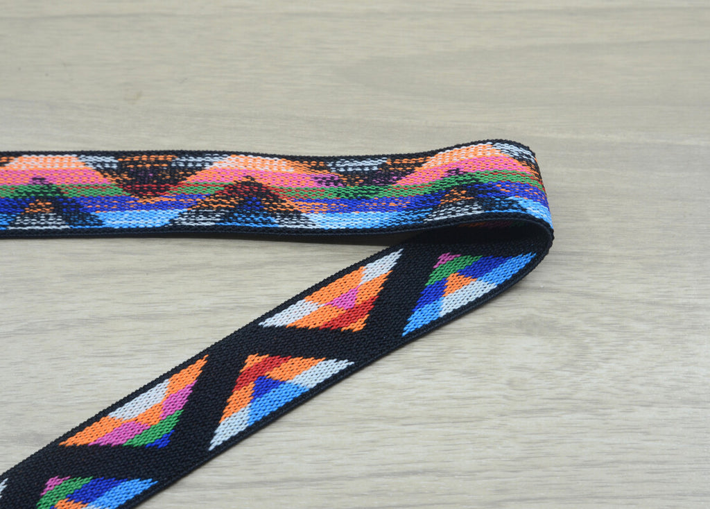 Jacquard geometric Pattern Elastic ,Waistband Elastic,Knit Elastic, Sewing Elastic 1 inch 25mm
