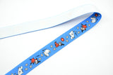 1" (25mm) wide Blue Printed Cartoon Pony and Baby Pattern Waistband Elastic, for baby suspenders,Sewing Elastic- 1 Yard - strapcrafts