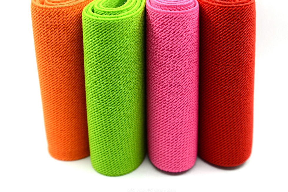 4 inch (100mm) Wide Colored Double-side Twill Elastic Band