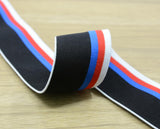 1.5 inch (40mm) Wide Colored Plush Four Colors Striped Elastic Band, Soft Waistband Elastic, Elastic Trim, Elastic Ribbon, Sewing Elastic - strapcrafts
