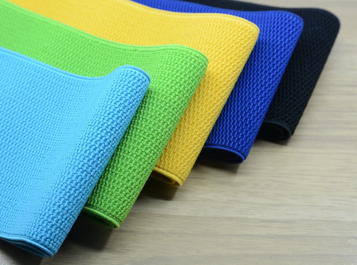Colorful 1 Inch Double Side Plain Woven Elastic Webbing Band Heavy