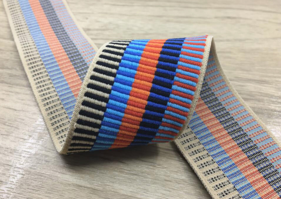 2 inch (50mm) Wide Colorful Striped Jacquard Soft Elastic Bands,Waistband  Elastic,Sewing Elastic