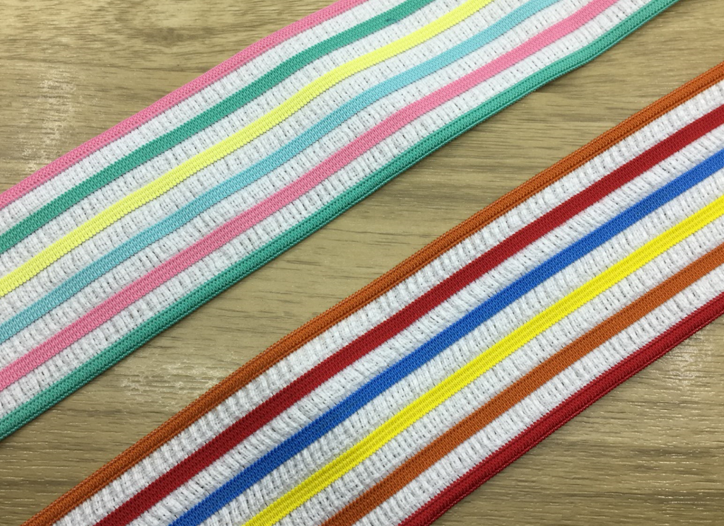 2 inch (50 mm) Wide Colorful Stripe Thin Elastic Band