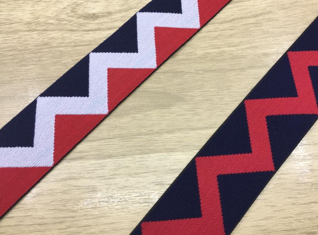1.5 inch (40mm) Wide Colored Plush V Pattern Soft Waistband Elastic
