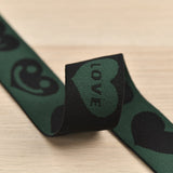 1.5 inch (40 mm) Wide Green/Cream Color and Black Smile Elastic Band- 1 Yard