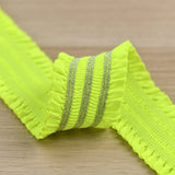 2 inch (50mm) Wide Glitter Pink/Deep Navy/Neon Green Lace Elastic Band-1 yard
