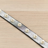 0.75 inch 20mm Silver Glitter Pearls Elastic Band , Colored Elastic Trim, Elastic Ribbon,  Elastic by the Yard,