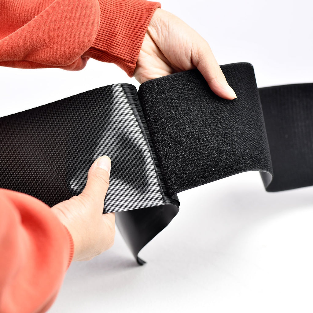 Strapcrafts Black Hook and Loop Tape, Heavy Duty Stick-On Fastener