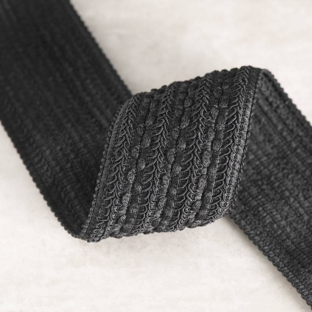 6.7cm 2.63 inch Wide Black Comfortable Elastic Band, Wristband by the yard