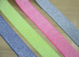Glitter Elastic，1 1/8inch 30mm wide glitter elastic, Colorful Glitter Elastic - strapcrafts