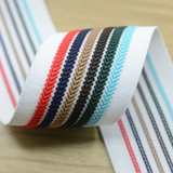 2 inch (50mm) Wide Colorful Striped Jacquard  Elastic Bands,- 1Yard