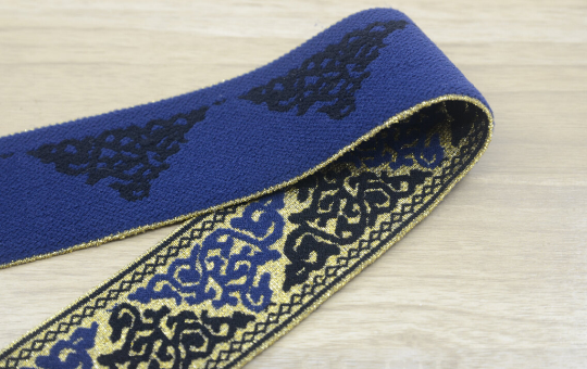 2 inch 50mm Wide Embroidery Jacquard Glitter Waistband Elastic Band ,