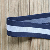 1.5'' 40mm wide Navy and white stripe twill elastic band - 1 yard