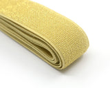 1.5" 38mm Wide Gold Long Glitter Fiber Waistband Elastic by the yard - strapcrafts